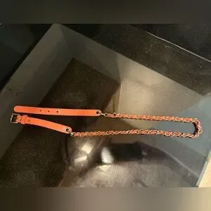CHANEL | Accessories | Chanel Orange And Gold Chain Belt  display picture 1